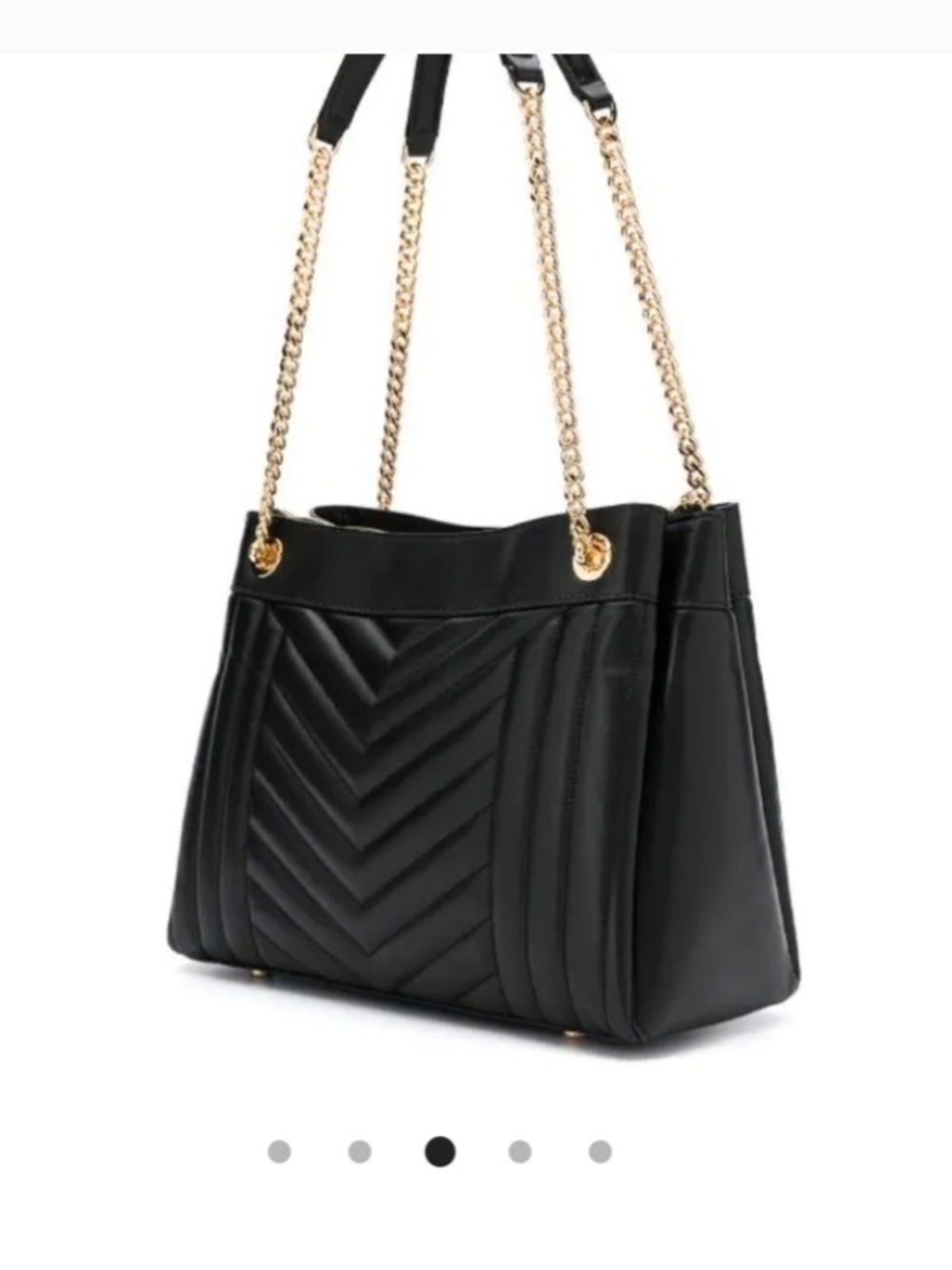 Michael Kors Susan Black Quilted Shoulder Bag with Gold Chain Detail MICHAEL - Picture 3 of 8